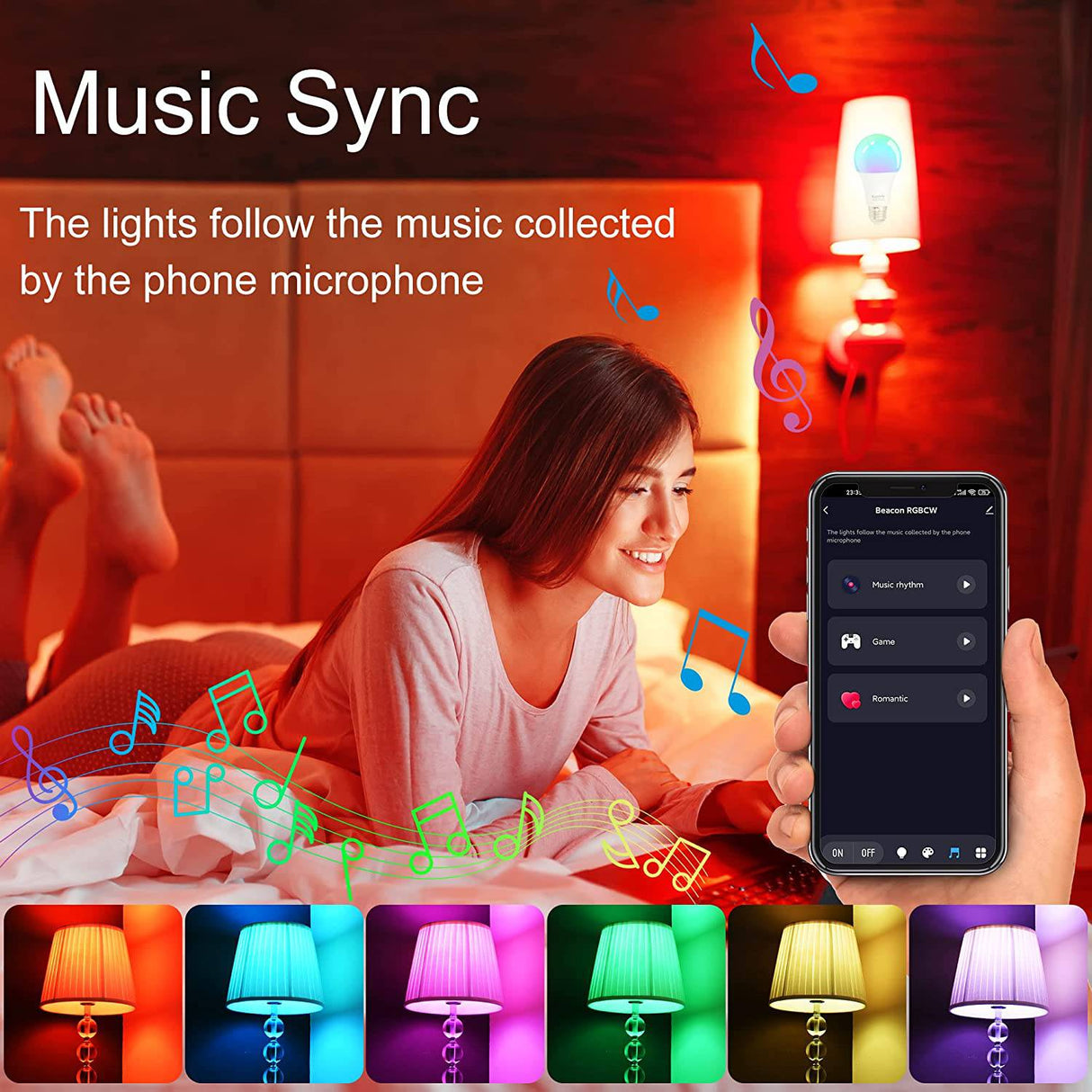 KUNIWA - Paquete de 2 bombillas LED con Bluetooth que cambian de color, 10 W, control de aplicación, Kuniwa regulable A19 E26 RGB, 800 lm, equivalente a 80 W, temporizador, no requiere concentrador - DIGVICE MX