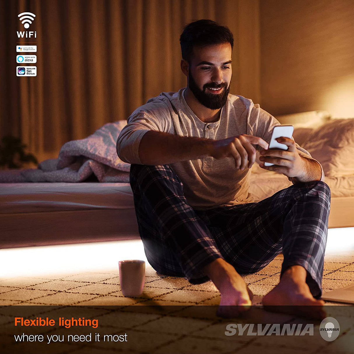 SYLVANIA Smart LED WiFi tira de luz a todo color, 6.5 pies, regulable, compatible con Alexa y Google Home solamente, 1 paquete (75704) - DIGVICE MX
