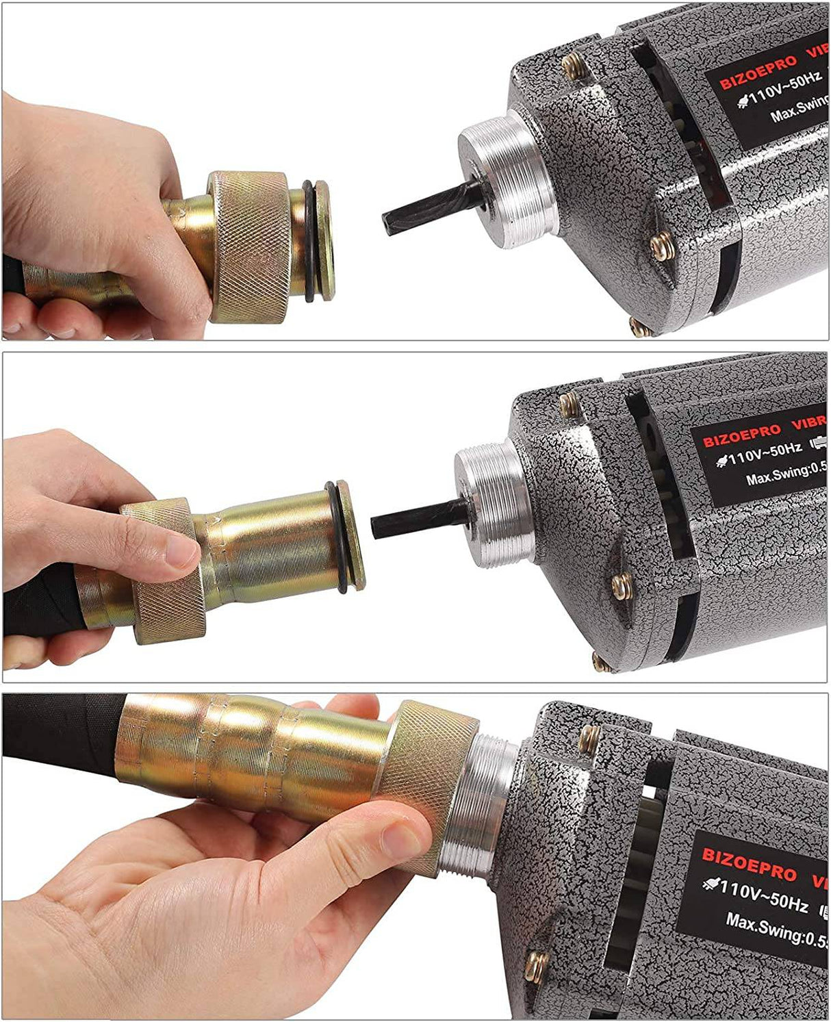 Bizoepro Alumium Power Concrete Vibrators 13000 VPM Vibrador de hormigón eléctrico 850W 3/4 HP Handheld Construction Portable Pencil Concrete Vibrabrater - DIGVICE MX