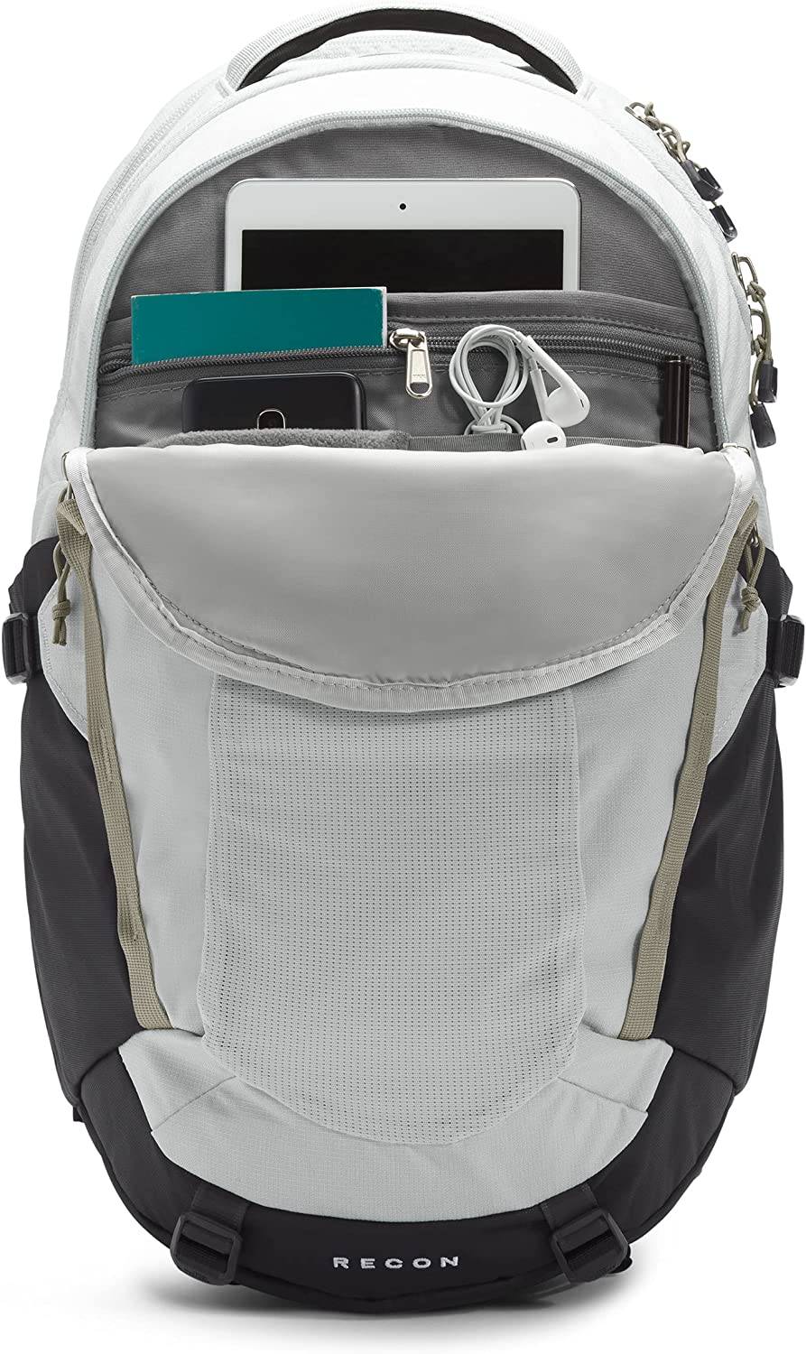 The North Face - Recon Mochila para mujer, Tin Grey Dark Heather/TNF Black/Minimal Grey, talla única