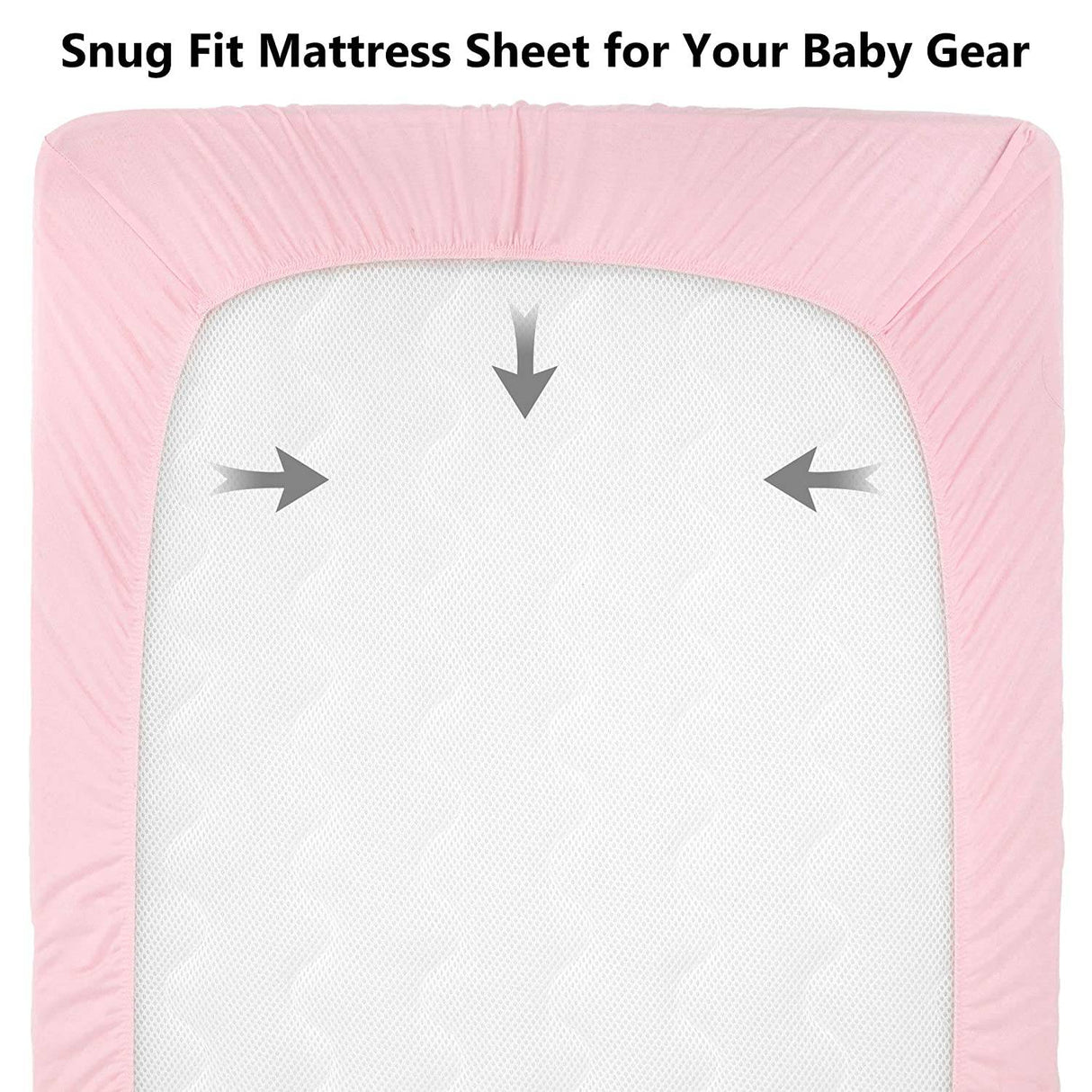 TILLYOU - Juego de 2 sábanas para minicuna, sábana bajera ajustable para minicuna portátil de punto jersey elástico, patio de juegos, parque infantil, sábana de cama para niños y niñas, morado y rosa melocotón - DIGVICE MX