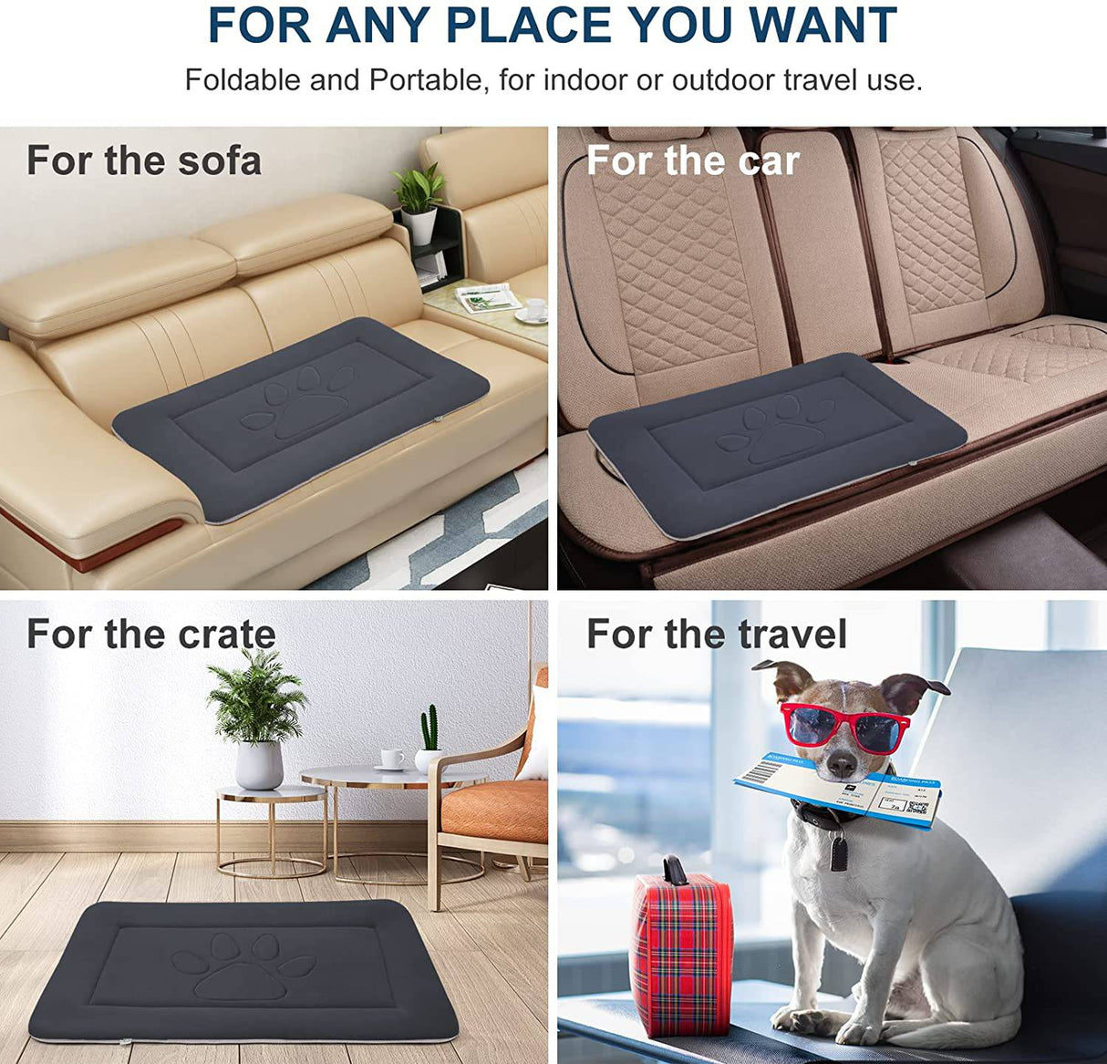 Hero Dog - (L) - Cama grande para perro, alfombrilla para cama de perro, lindas camas para mascotas para perros medianos, grandes y extragrandes, colchón lavable para dormir para perros con parte inferior antideslizante - DIGVICE MX