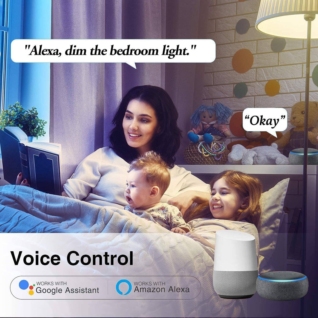 MEZONE - Bombilla inteligente WiFi, compatible con Alexa y Google Home, Mezone E26 RGB que cambia de color con aplicación, no requiere concentrador, bombilla LED inteligente regulable A19 7 W 60 W equivalente, 2 unidades - DIGVICE MX
