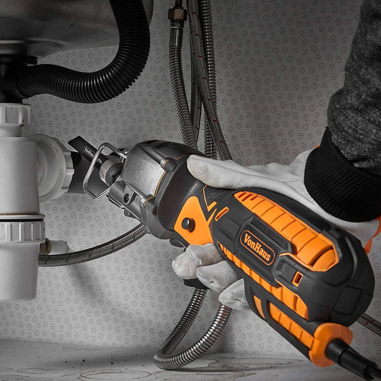 VonHaus - Juego de sierra recíproca compacta de 5 amperios Sierra eléctrica con 8 hojas, longitud de carrera de ½", máx. Capacidad de corte de 4½”, 3000SPM y cable de 16 pies, para bricolaje, corte de madera y corte de metal - DIGVICE MX