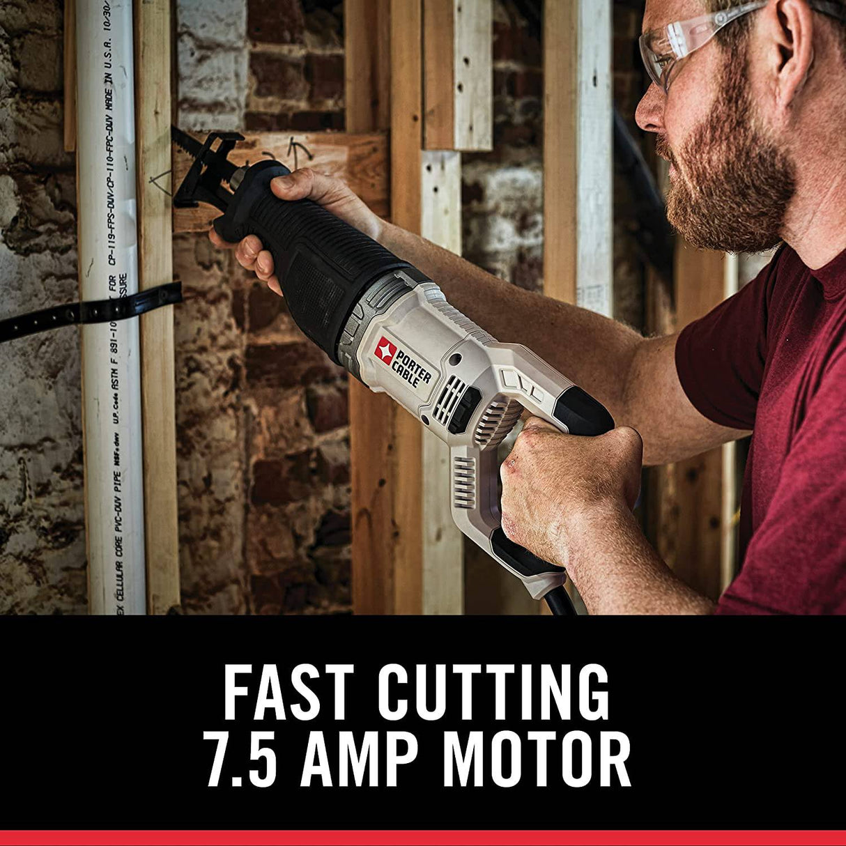 Sierra de sable PORTER-CABLE, velocidad variable, 7,5 amperios, con cable (PCE360) - DIGVICE MX