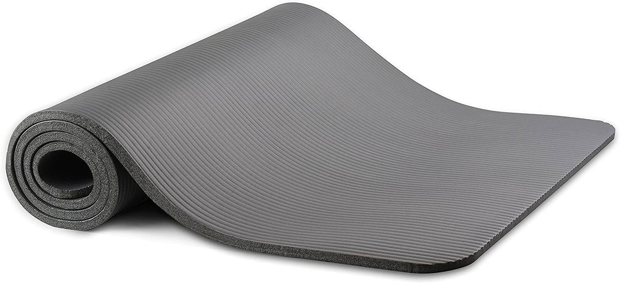 Everyday Essentials - Esterilla de yoga para ejercicios antidesgarro de alta densidad extra gruesa de 1/2 pulgada con correa de transporte