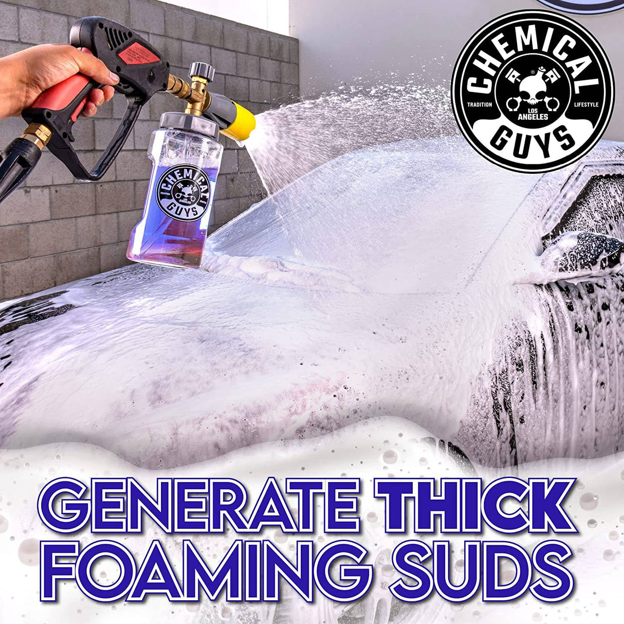 Chemical Guys CWS20764 Extreme Bodywash & Wax Foaming Car Wash Jabón (para cañones de espuma, pistolas de espuma o lavados de cubo) para automóviles, camiones, motocicletas, vehículos recreativos y más, 64 fl oz (medio galón) aroma a uva