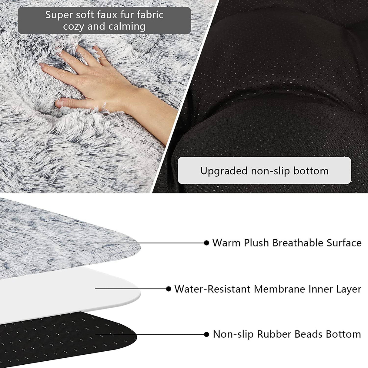 OPPOSY - Almohadilla para cama de perro, camas para perros grandes, camas suaves de felpa para mascotas, cama antideslizante lavable para perros y gatos grandes, medianos y pequeños. LARGE - DIGVICE MX