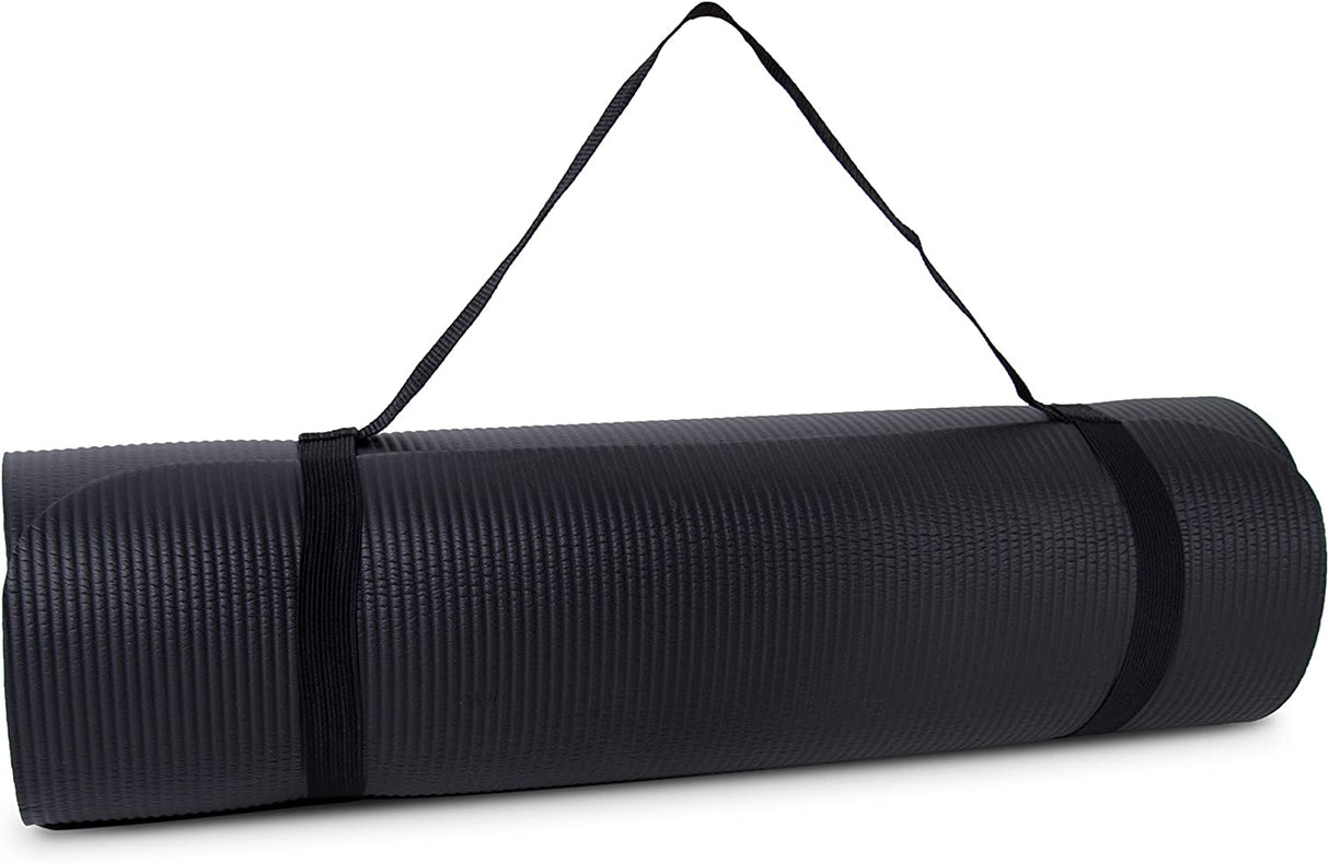 Tone Fitness - Tapete de yoga/ejercicio de alta densidad extra gruesa, con correa de transporte