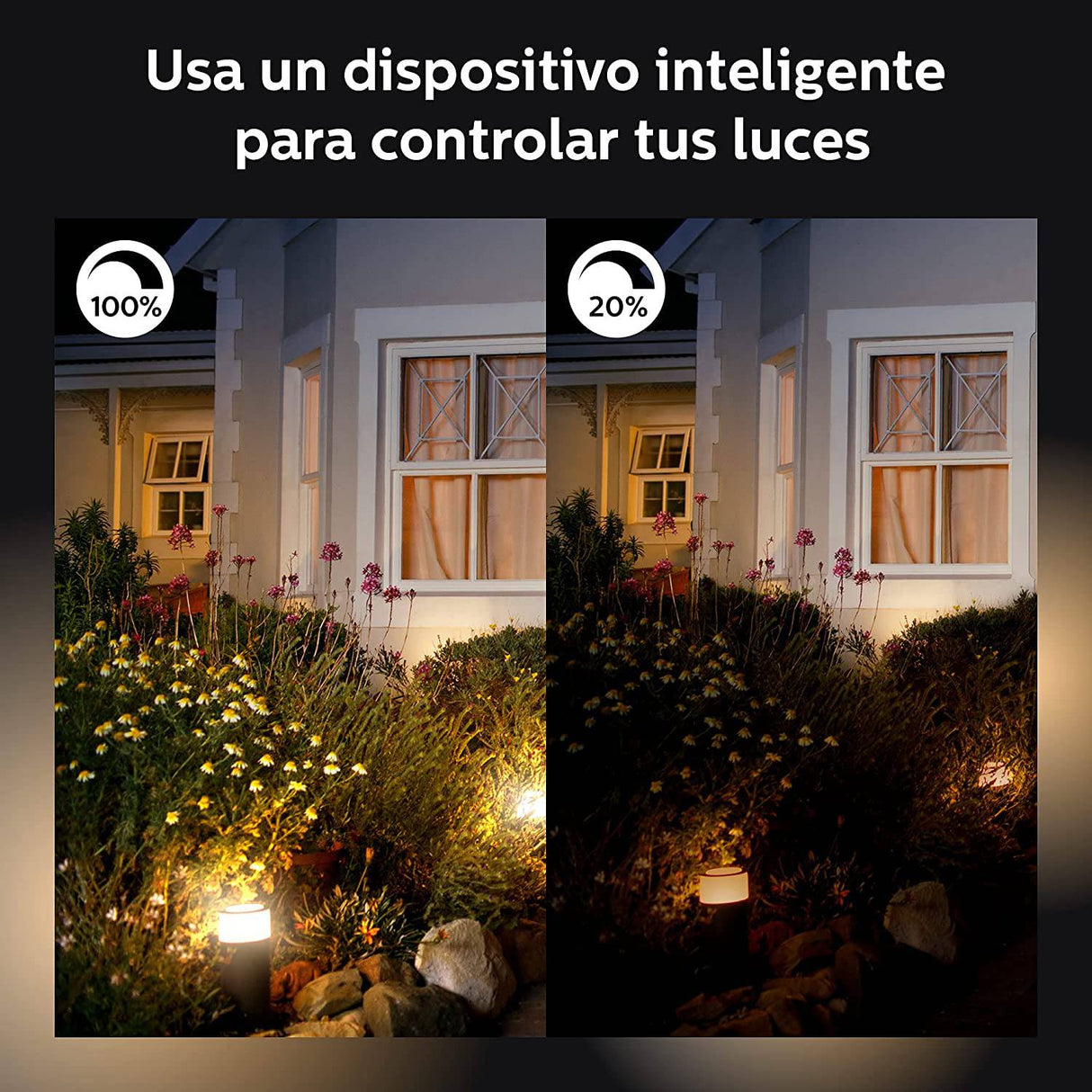 Bombillas inteligentes Philips Hue White Outdoor PAR38 de 13 W (se requiere Hub Philips Hue), 2 bombillas inteligentes LED PAR38 blancas, funciona con Alexa, Apple HomeKit y Google Assistant - DIGVICE MX