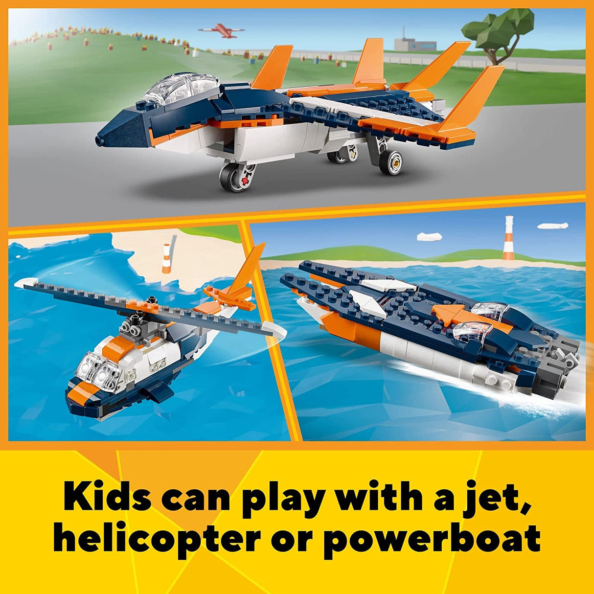 LEGO Creator 3in1 Supersonic-Jet 31126 (215 piezas)