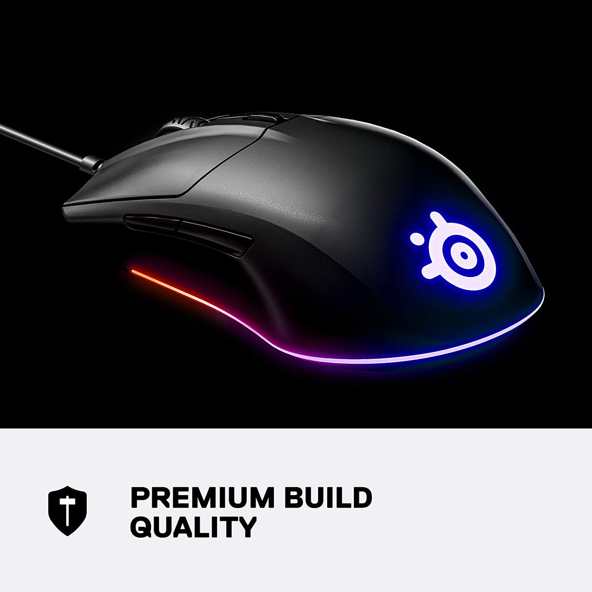 SteelSeries Rival 3 - Ratón para juegos - Sensor óptico TrueMove Core de 8500 CPI - 6 botones programables - Botones de disparo divididos - Iluminación RGB de prisma brillante