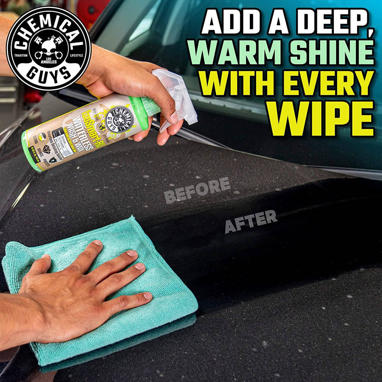 Chemical Guys WAC_707RU EcoSmart-RU listo para usar lavado y cera para autos sin agua, 1 galón