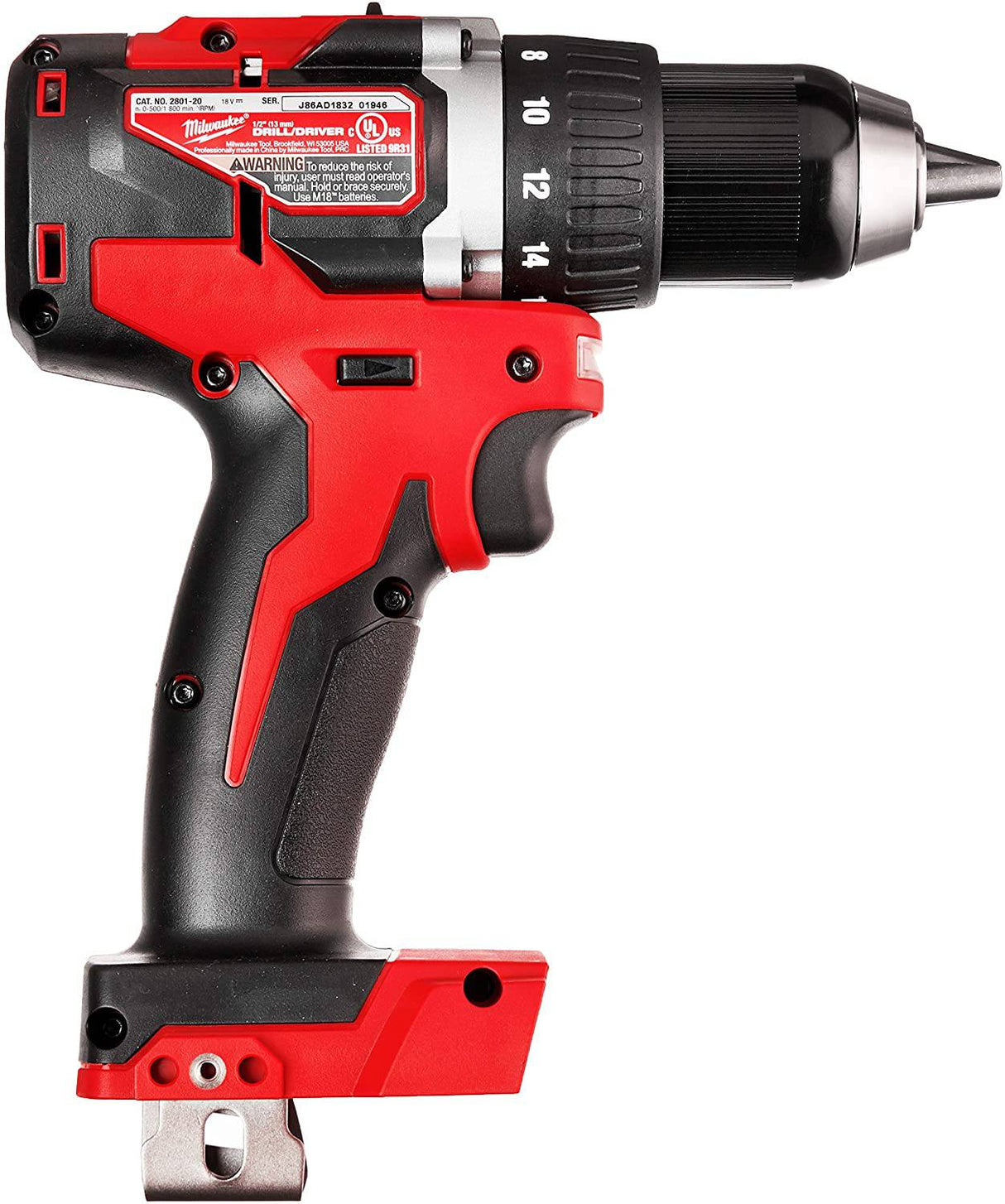 Milwaukee M18 - Taladro/controlador compacto inalámbrico de iones de litio de 18 voltios (sólo herramienta) 2801-20 - DIGVICE MX