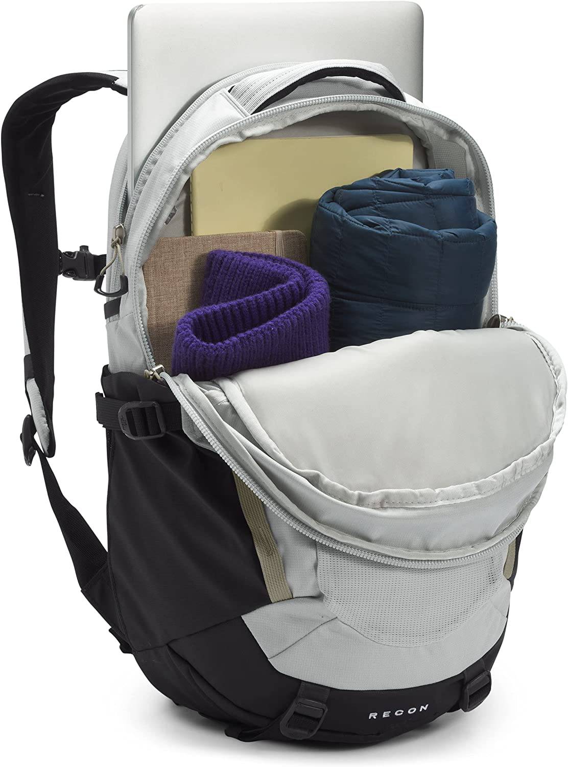 The North Face - Recon Mochila para mujer, Tin Grey Dark Heather/TNF Black/Minimal Grey, talla única