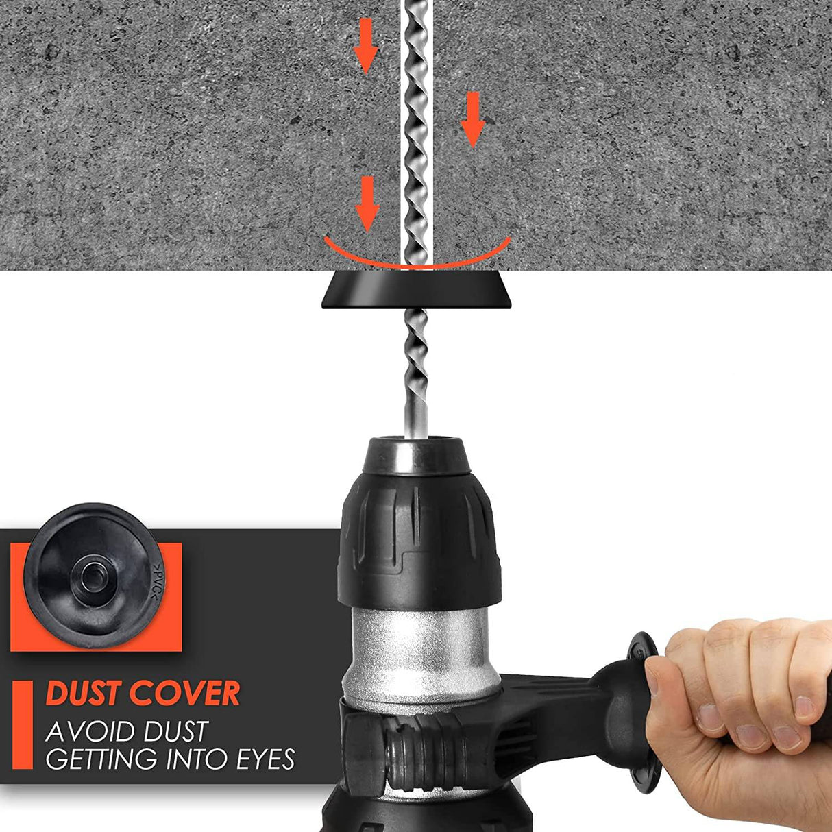 THINKWORK SDS-Plus - Taladro de martillo giratorio resistente de 12,5 amperios, 4350 BPM, 7j, martillo de demolición de 1-1/4 pulgadas con 4 funciones, doble aislamiento, sistema de amortiguación, embrague de seguridad, para hormigón, metal y piedra - DIGVICE MX