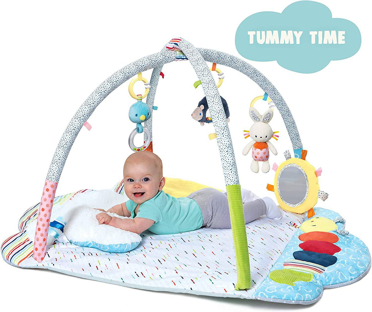 GUND Baby Tinkle Crinkle & Friends Arch Activity Gym Playmat Sensory Estimulante Felpa Juego de 8 piezas, Blanco - DIGVICE MX
