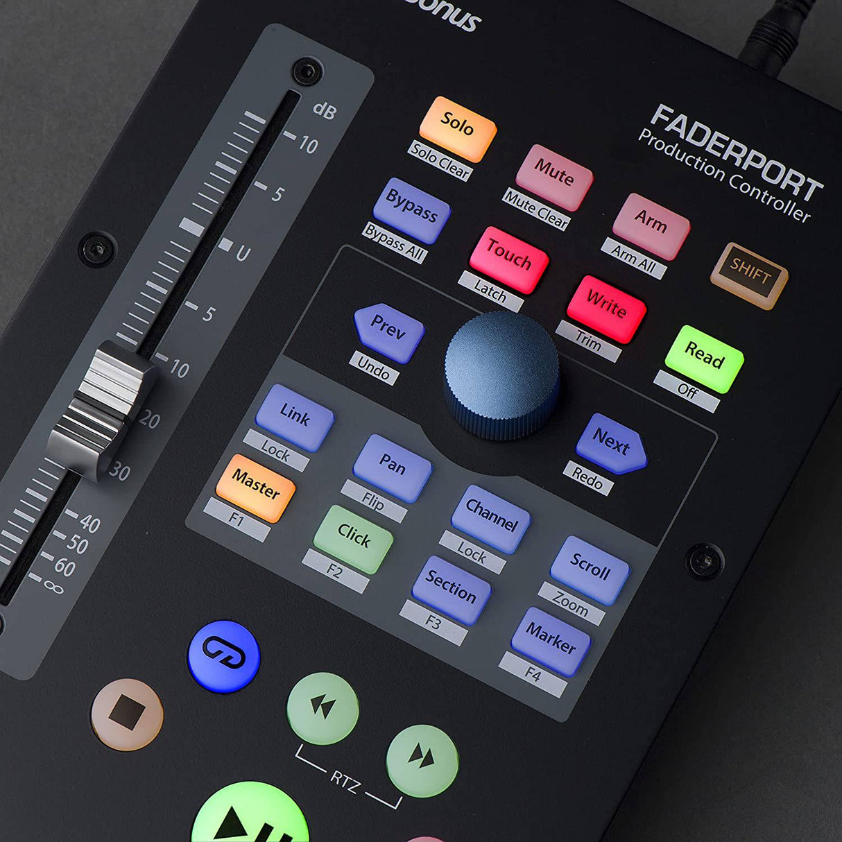 PreSonus Faderport Controlador de producción USB con Studio One Artist y software de grabación DAW Ableton Live Lite