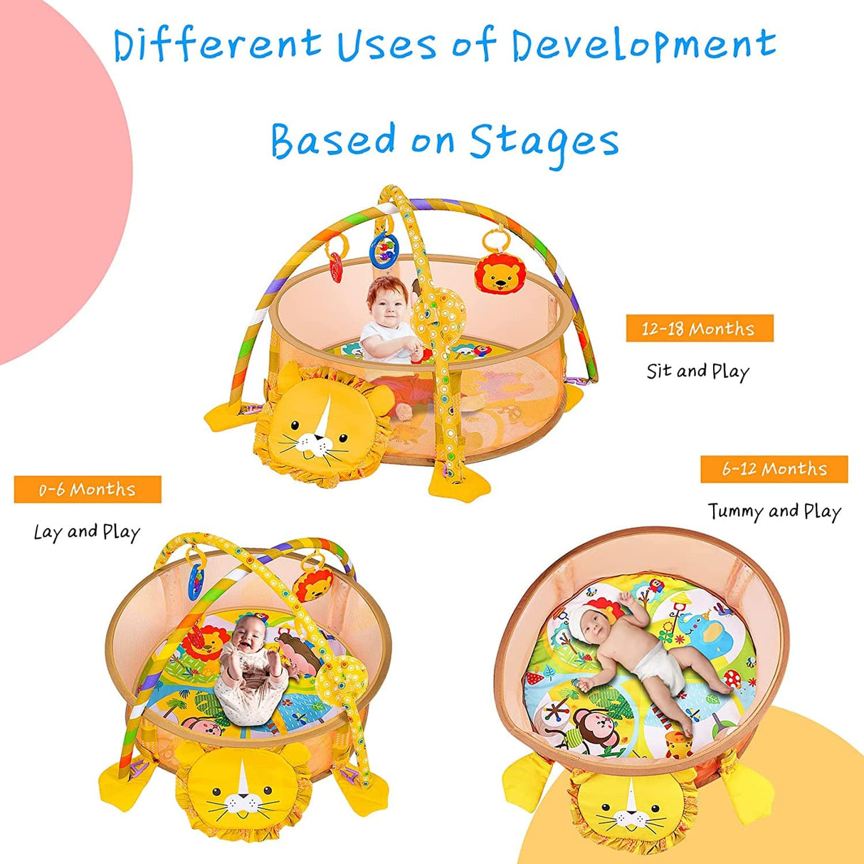 Rivpabo Baby Play Mat para bebé, Baby Gym Play Mat 4 en 1, Gruesa Baby Play Mat Activity Mat Gym, Crawling Gym Mat Activity Center, Baby Girl Boy Kick and Play Mat, para el desarrollo temprano del recién nacido - DIGVICE MX