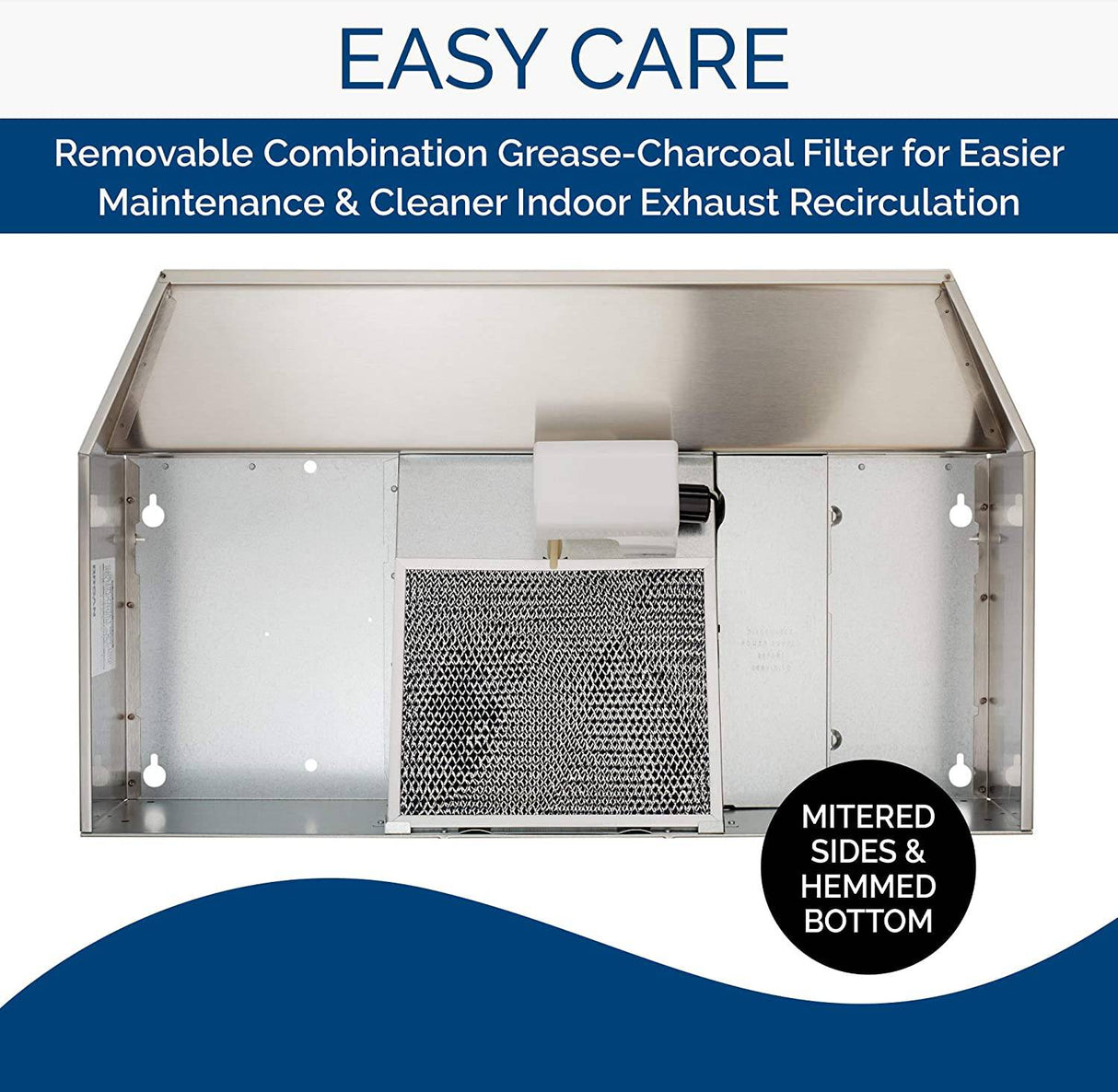 Broan-NuTone 413604 Inserto de campana extractora sin conductos sin conductos con luz, ventilador de escape para debajo del gabinete, 36 pulgadas, acero inoxidable - DIGVICE MX