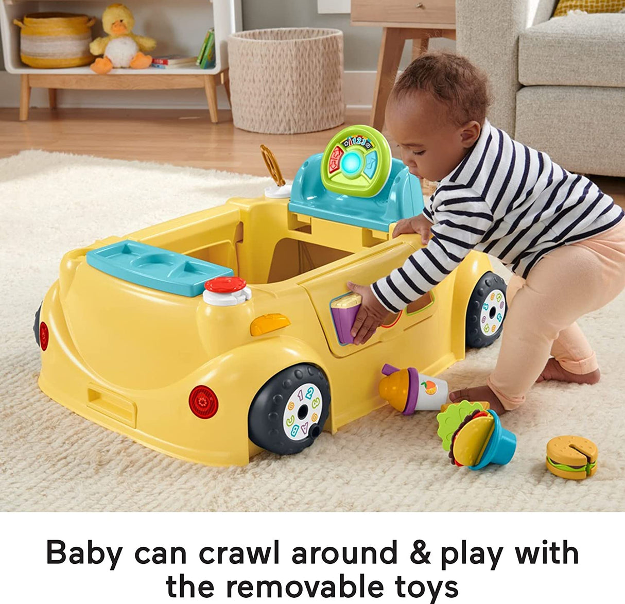 Fisher-Price - Centro de actividades para bebés Jumperoo 2 en 1, divertido camión de comida con luces musicales y escenarios inteligentes Contenido de aprendizaje - HBX70