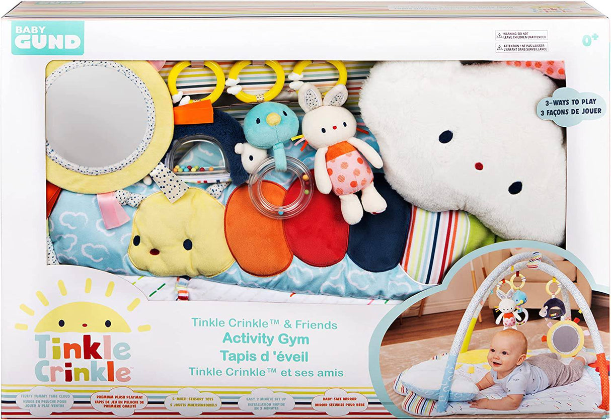 GUND Baby Tinkle Crinkle & Friends Arch Activity Gym Playmat Sensory Estimulante Felpa Juego de 8 piezas, Blanco - DIGVICE MX