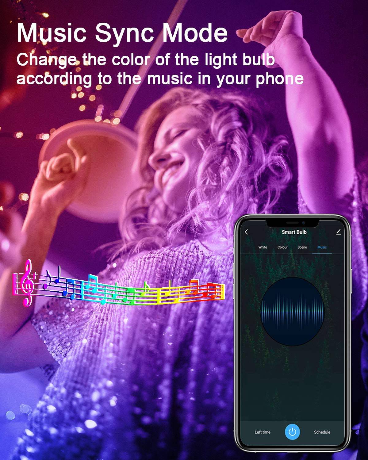 DOGAIN Bombillas inteligentes E26 Base A15 LED RGB Regulable Bombilla que cambia de color Compatible con Alexa Google Home WiFi Luces multicolores 6W (equivalente a 40W) 500LM (solo 2.4GHz) Paquete de 4 - DIGVICE MX