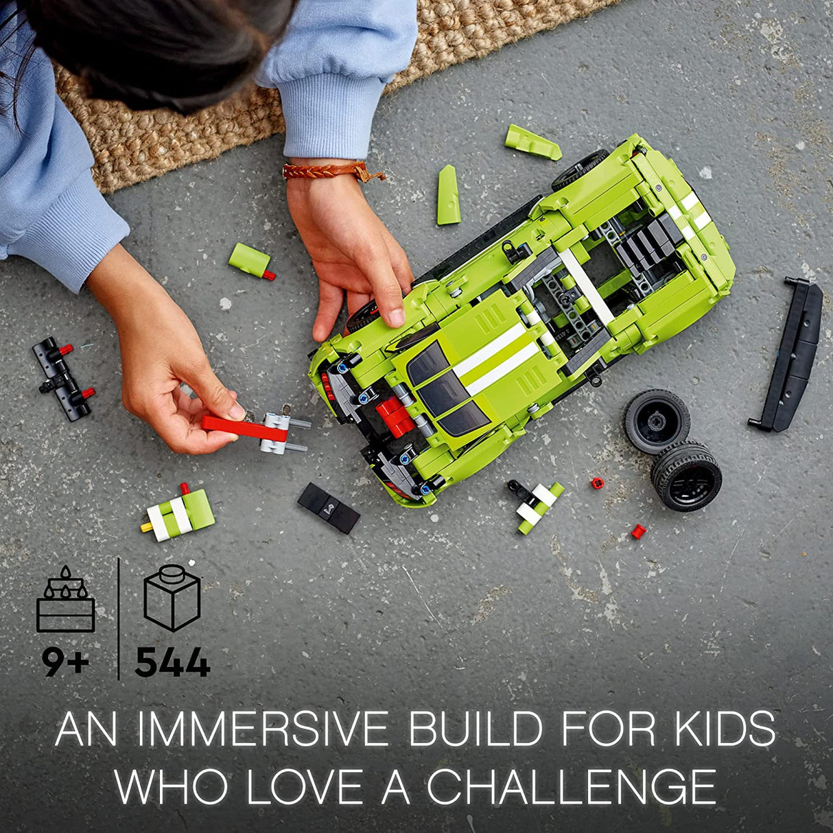 LEGO Technic Ford Mustang Shelby GT500 42138 Juego de juguetes de construcción para niños, niños y niñas a partir de 9 años (544 piezas)