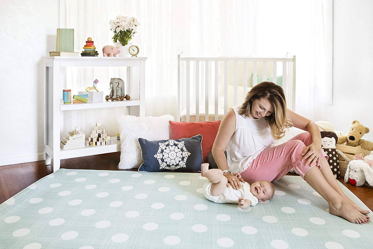 Baby Care Play Mat - Playful Collection - Play Mat para bebés - Alfombra no tóxica para bebés - Tapete acolchado para bebés Tapete impermeable - Tapete reversible (Grande, Country Town - Azul) - DIGVICE MX