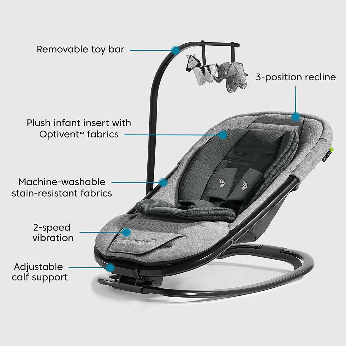 Baby Jogger City Sway Rocker, Grafito - DIGVICE MX