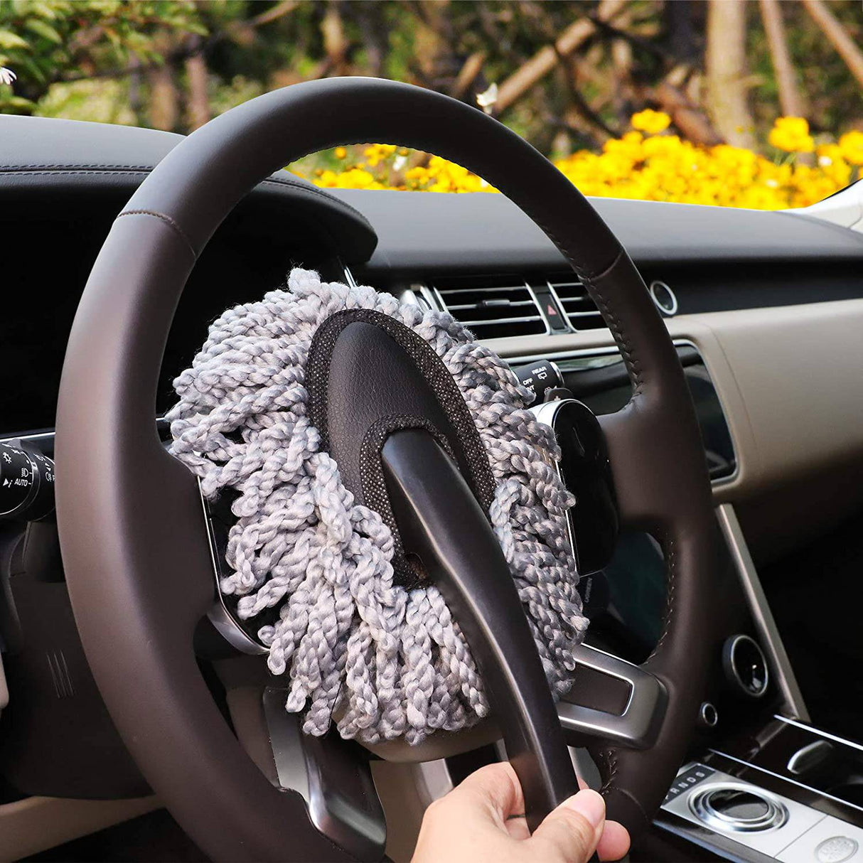 Mofeez - El kit de herramientas de limpieza de automóviles de 9 piezas incluye cepillo para llantas, cepillo para ruedas, esponja para guantes de lavado, toallas grandes de microfibra para gofres, escurridor para limpiar ventanas, plumero para suciedad