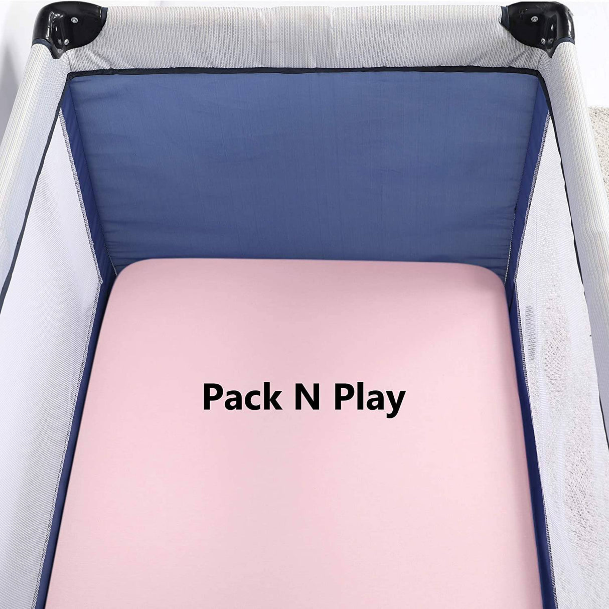 TILLYOU - Juego de 2 sábanas para minicuna, sábana bajera ajustable para minicuna portátil de punto jersey elástico, patio de juegos, parque infantil, sábana de cama para niños y niñas, morado y rosa melocotón - DIGVICE MX