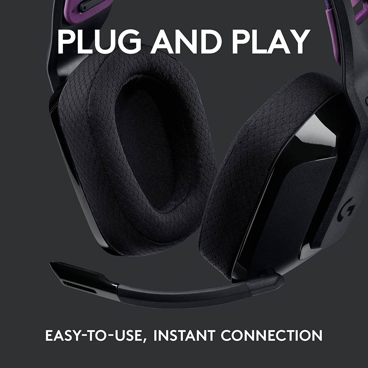 Logitech G535 Lightspeed Wireless Gaming Headset - Auriculares supraaurales ligeros, micrófono plegable para silenciar, estéreo, compatible con PC, PS4, PS5, recargable por USB - Negro