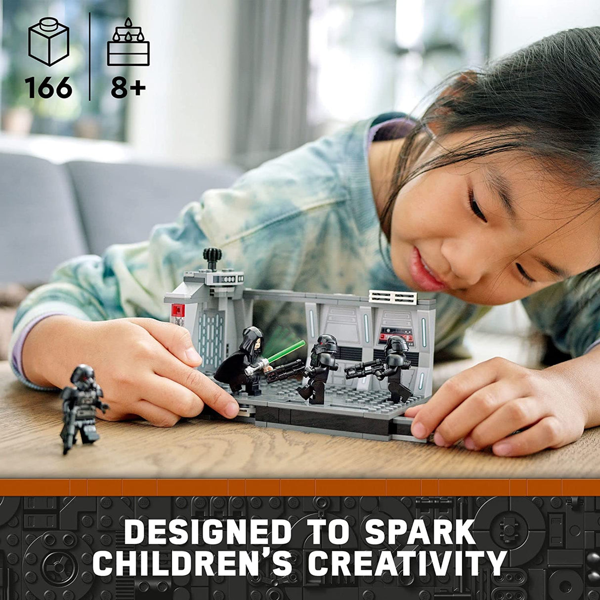 LEGO Star Wars Dark Trooper Attack 75324 Juego de juguetes de construcción para niños, niños y niñas a partir de 8 años (166 piezas)
