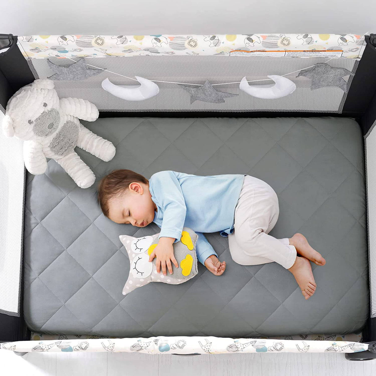 TILLYOU Cloudy Soft Pack and Play Sheet acolchado, transpirable grueso Play Yard Playpen Sheets, 39"x27"x5" Fit Mini/Portable Cb Mattress Pad Pack N Play Mattress Pad, gris carbón - DIGVICE MX