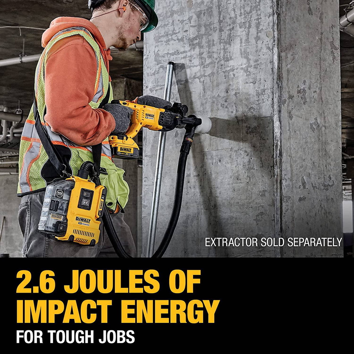 DEWALT 20V MAX* XR Kit de taladro de martillo rotatorio, mango en D, 1 pulgada (DCH133M2) - DIGVICE MX