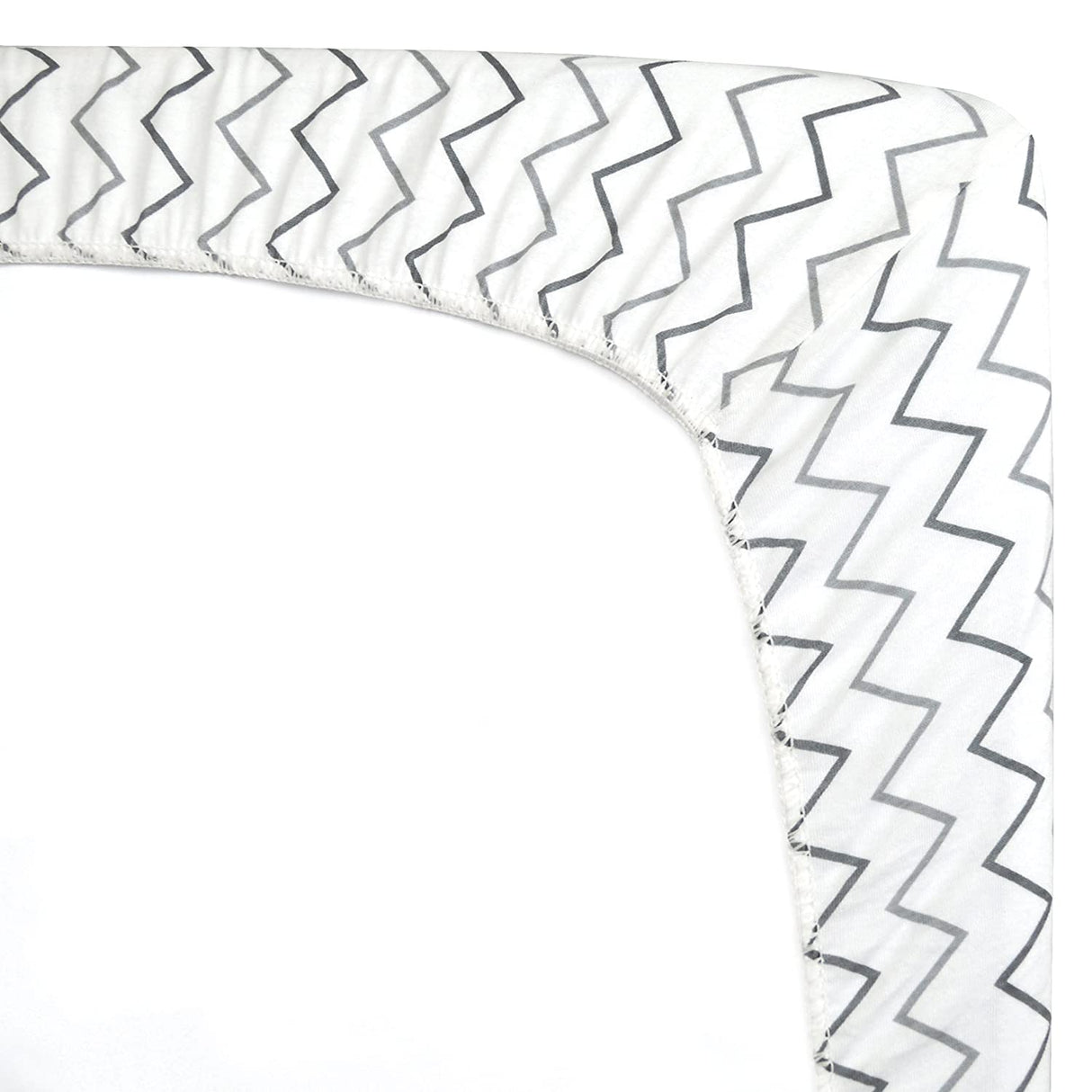 American Baby Company - Juego de 2 sábanas bajeras bajeras 100 % algodón natural, diseño de estrellas grises y zigzag, suave y transpirable, para niños y niñas - DIGVICE MX