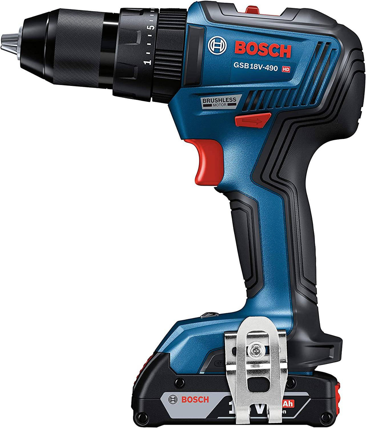 BOSCH GSB18V-490B12 18 V EC Sin escobillas 1/2 pulg. Kit de taladro percutor/atornillador con (1) batería SlimPack de 2,0 Ah - DIGVICE MX