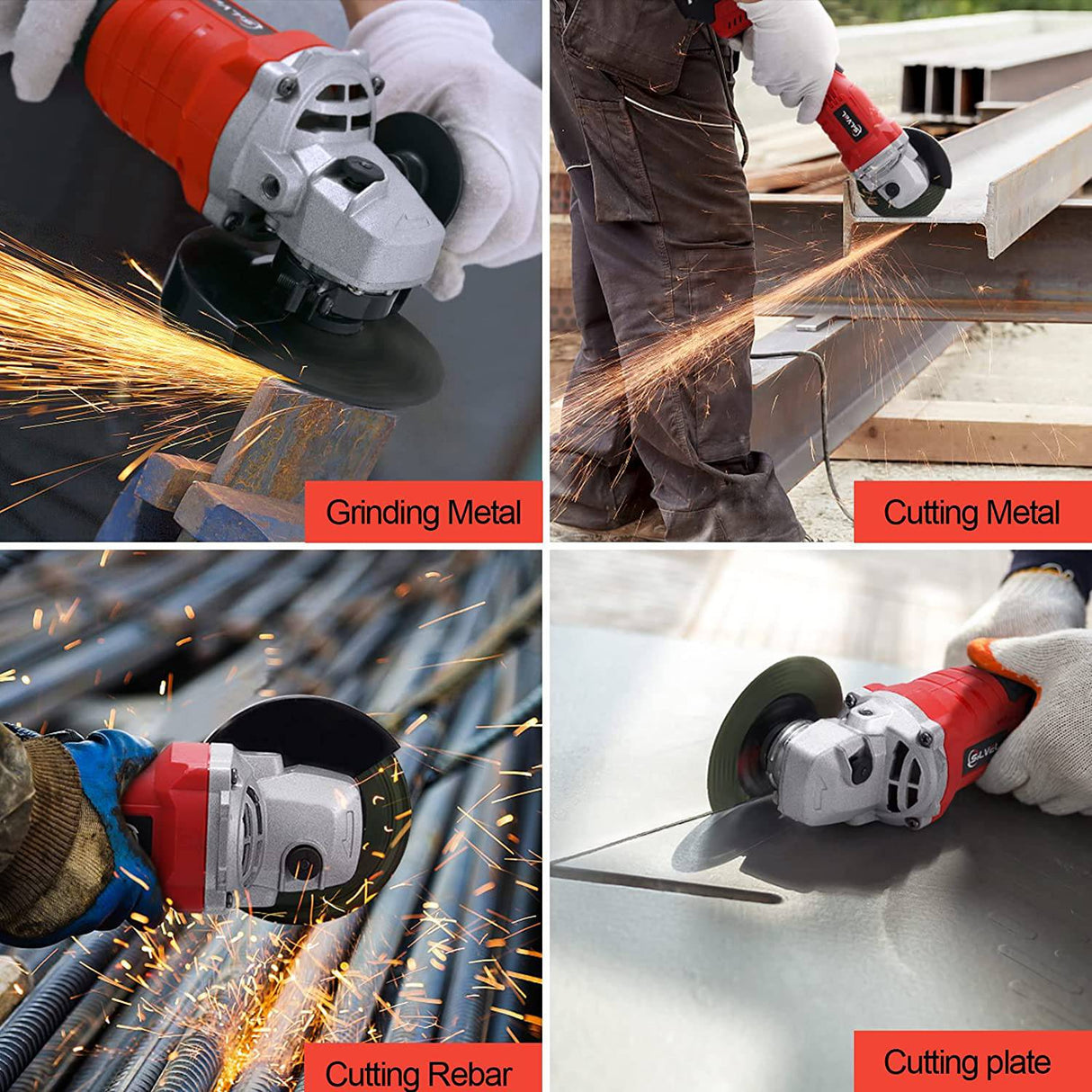 Amoladora angular inalámbrica SILVEL de 20 V, amoladora inalámbrica de 4 pulgadas y 9000 RPM con batería de iones de litio de 4,0 Ah, cargador, mango de 2 posiciones, amoladoras angulares eléctricas para cortar y pulir - DIGVICE MX