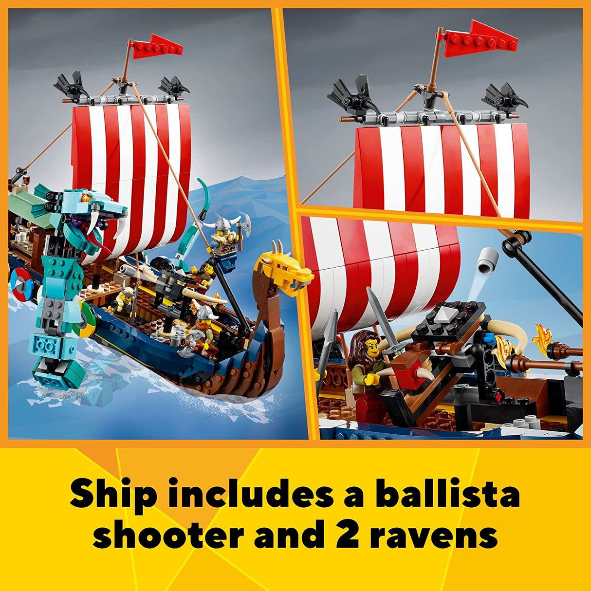 LEGO Creator 3in1 Viking Ship and The Midgard Serpent 31132 (1192 piezas)