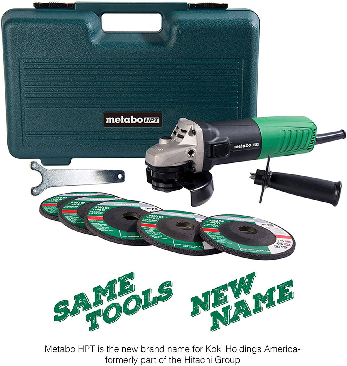 Amoladora angular Metabo HPT | 4-1/2 pulgadas | Incluye 5 muelas abrasivas y estuche rígido | Motor de 6,2 amperios | Compacto y ligero | G12SR4 - DIGVICE MX