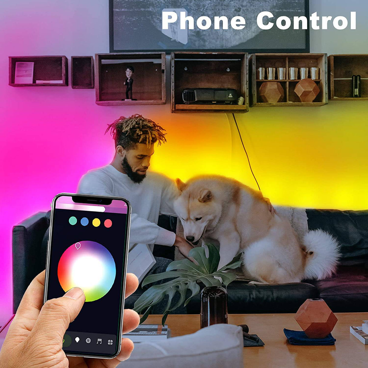 PHOPOLLO Smart WiFi Luces LED de 100 pies para sincronización de dormitorio con música, tira de luces LED compatibles con Alexa y Google Home - DIGVICE MX