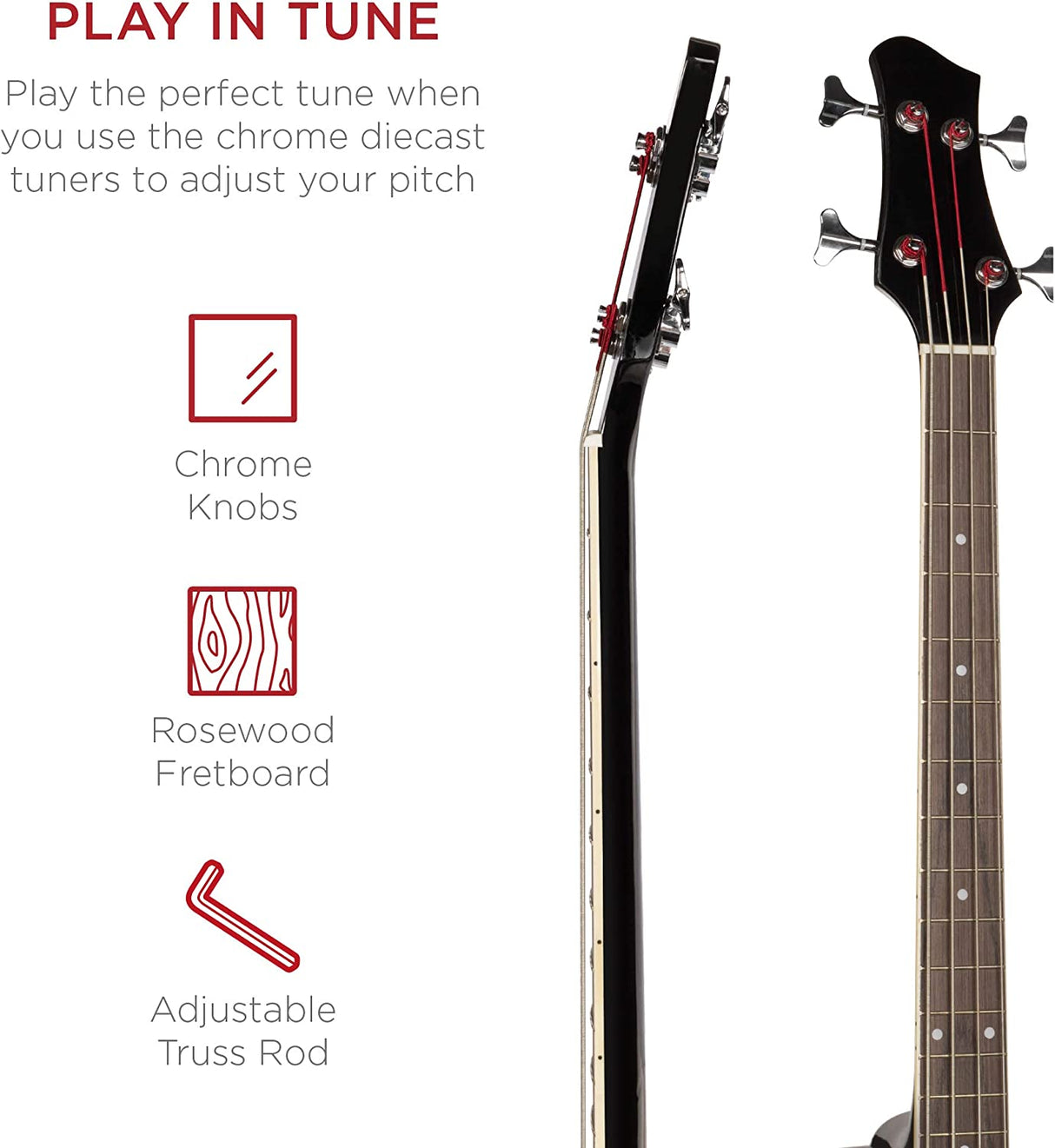 Best Choice Products Bajo eléctrico acústico de tamaño completo