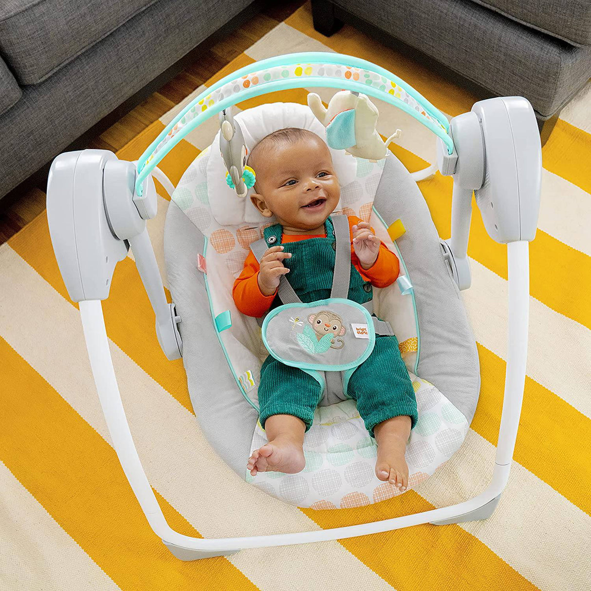 Bright Starts Whimsical Wild Portable Compact Automático Deluxe Baby Swing con música y Taggies, recién nacido y más - DIGVICE MX