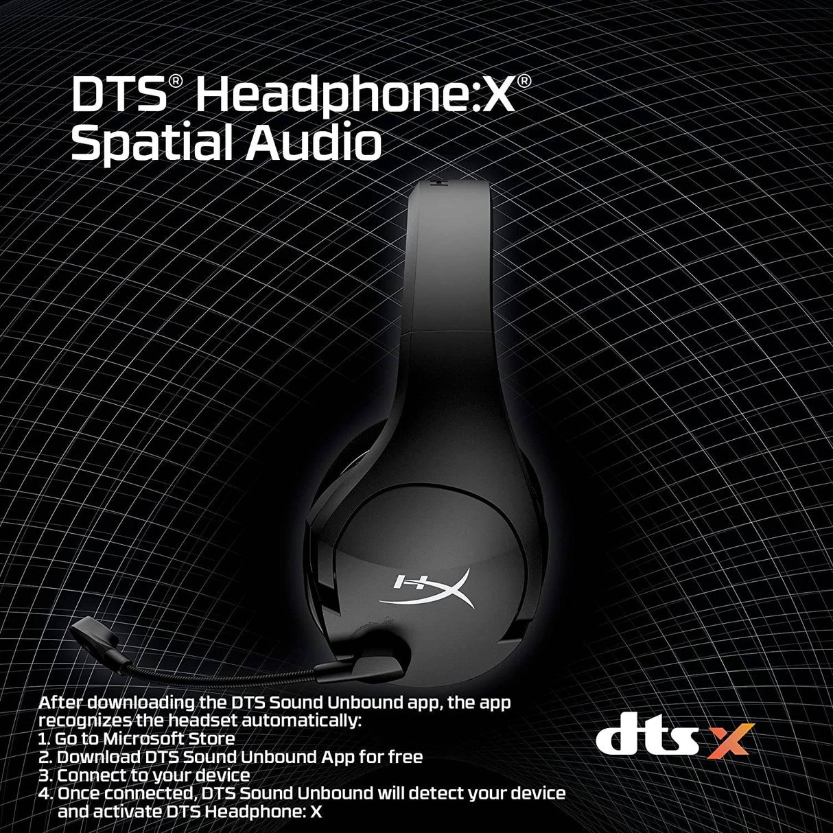 HyperX Cloud Stinger Core - Auriculares inalámbricos para juegos, para PC, sonido envolvente 7.1, micrófono con cancelación de ruido, ligero