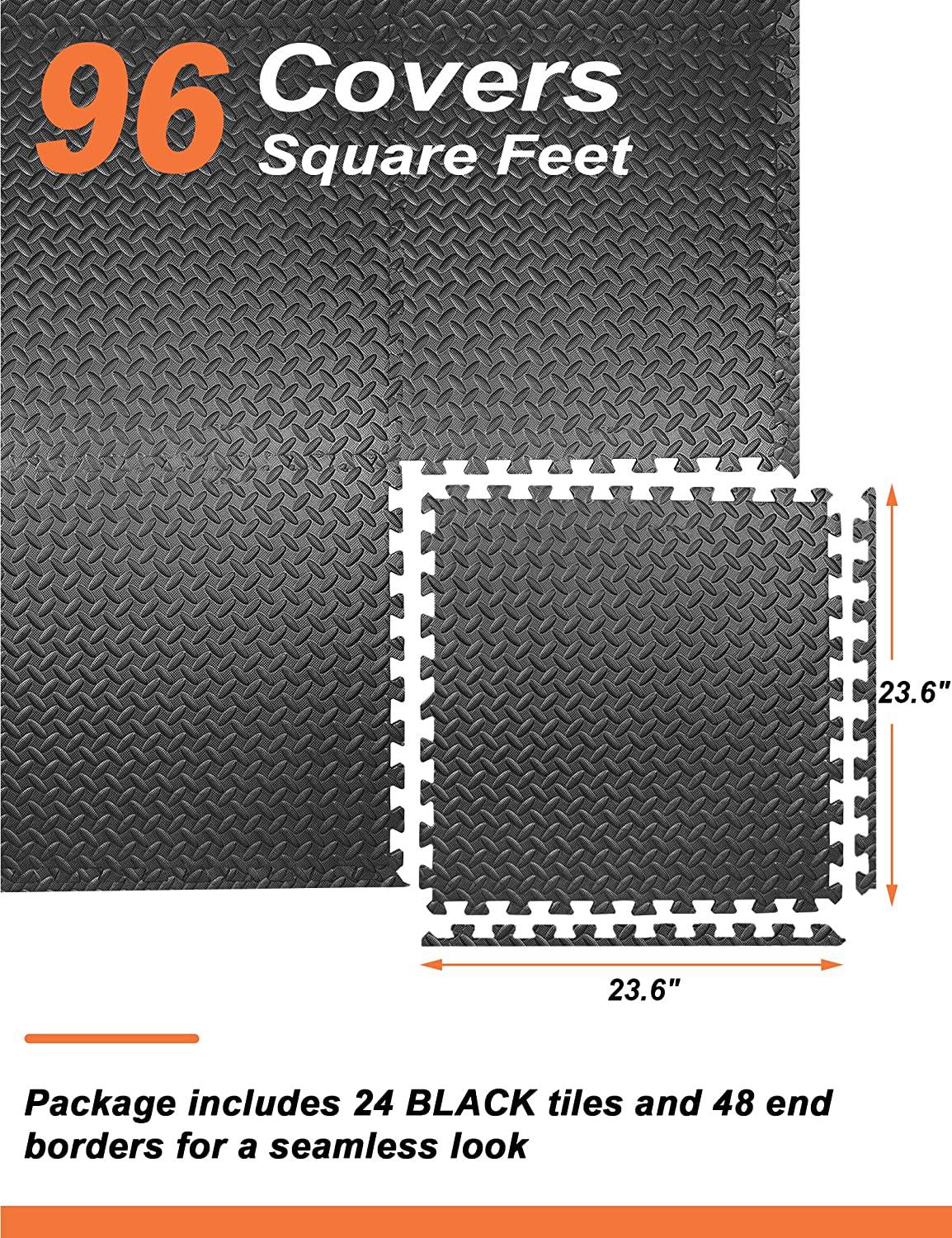 Innhom - 24 azulejos suelo de gimnasio colchonetas de gimnasio colchoneta de ejercicio para suelo estera de entrenamiento baldosas de espuma para el hogar equipo de gimnasio garaje