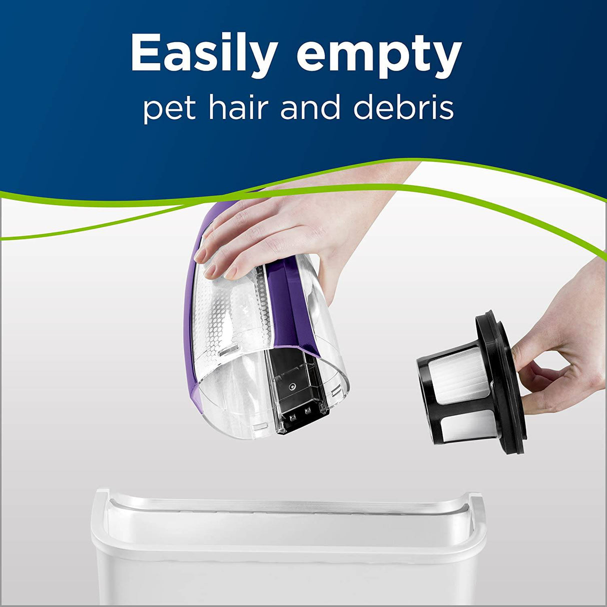 Bissell Pet Hair Eraser 2390A - Aspiradora de mano inalámbrica de iones de litio, color morado - DIGVICE MX