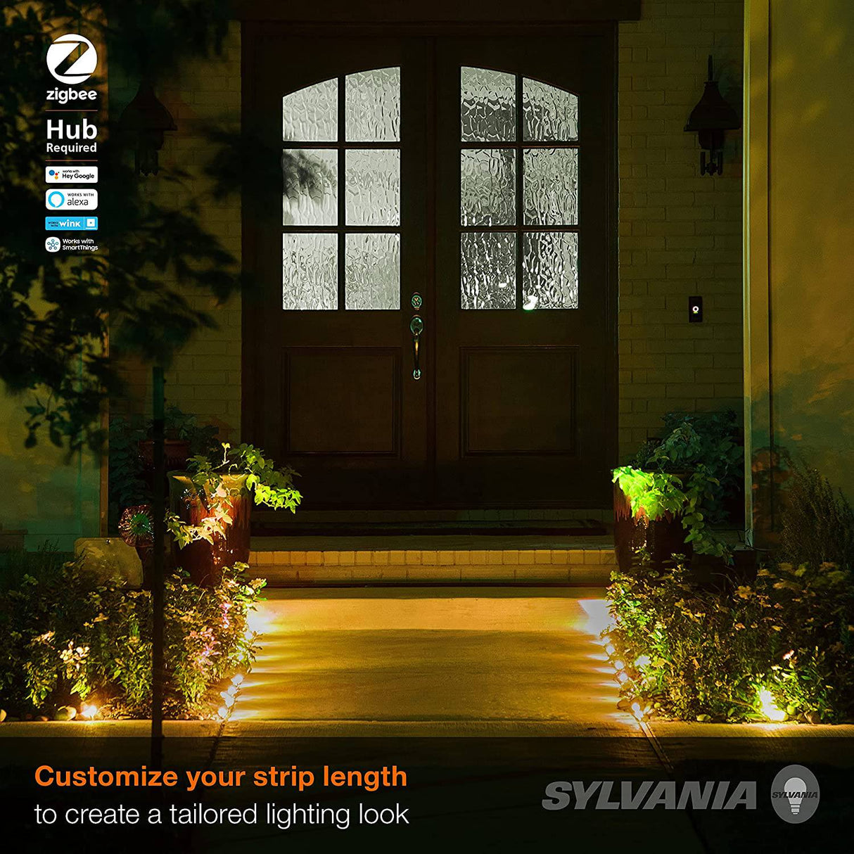 SYLVANIA Smart LED ZigBee RGBW Kit de inicio de luz de acento para exteriores a todo color, 14', funciona con SmartThings y Amazon Echo Plus (75541) - DIGVICE MX