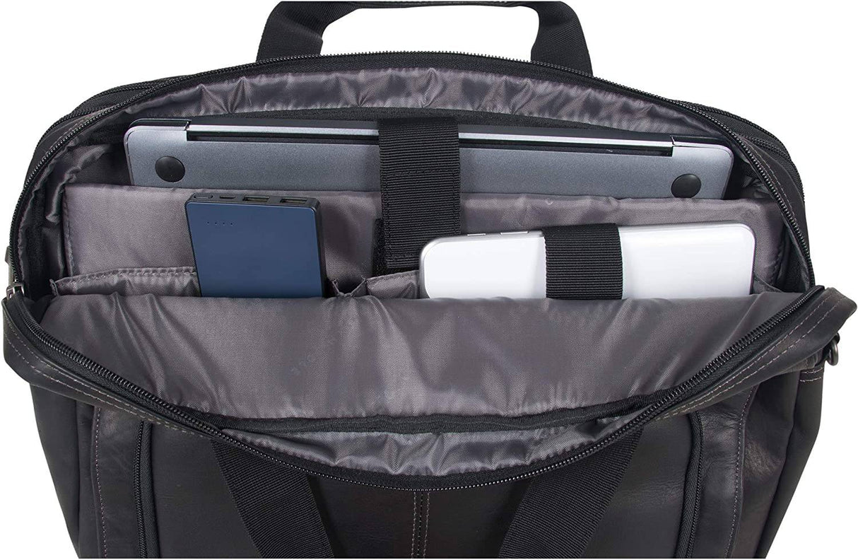 Kenneth Cole Reaction Out Of The Bag' Manhattan Maletín para portátil de 15,6" RFID de piel colombiana, negro, talla única