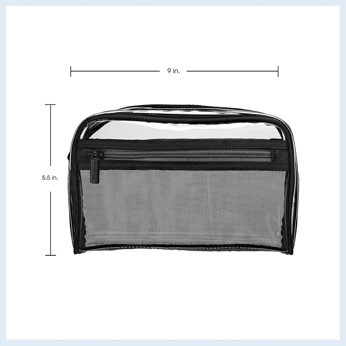 Conair - Bolsa para artículos diversos/cosméticos Travel Smart, transparente con bolsillo de malla